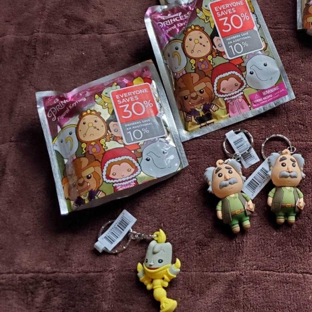 Lot of Beauty and the Beast Figural Keychains